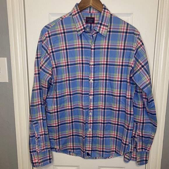 UNTUCKit Other - UNTUCKit Mens Medium Button Down Shirt Classic Fit Long Sleeve Plaid Blue Green